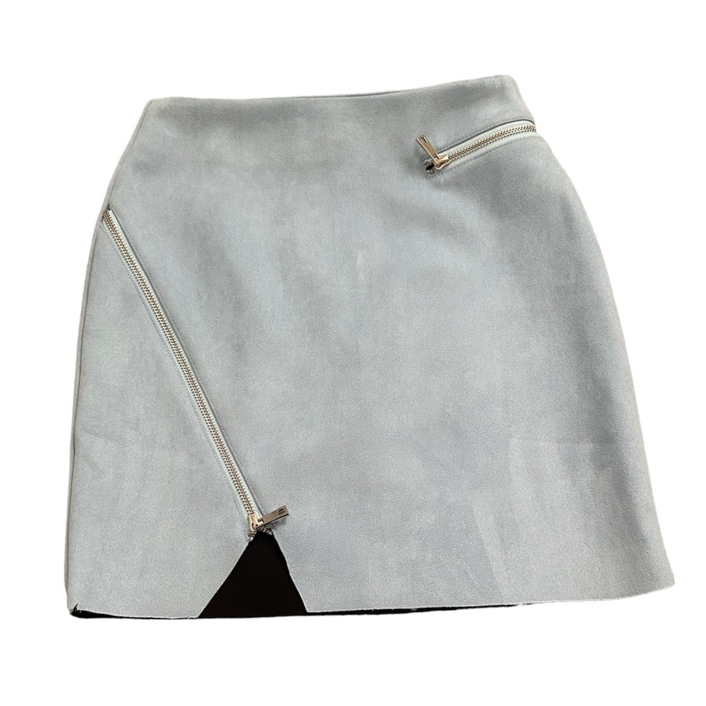 Missguided Velvet Feel Highwaisted miniskirt Skyblue